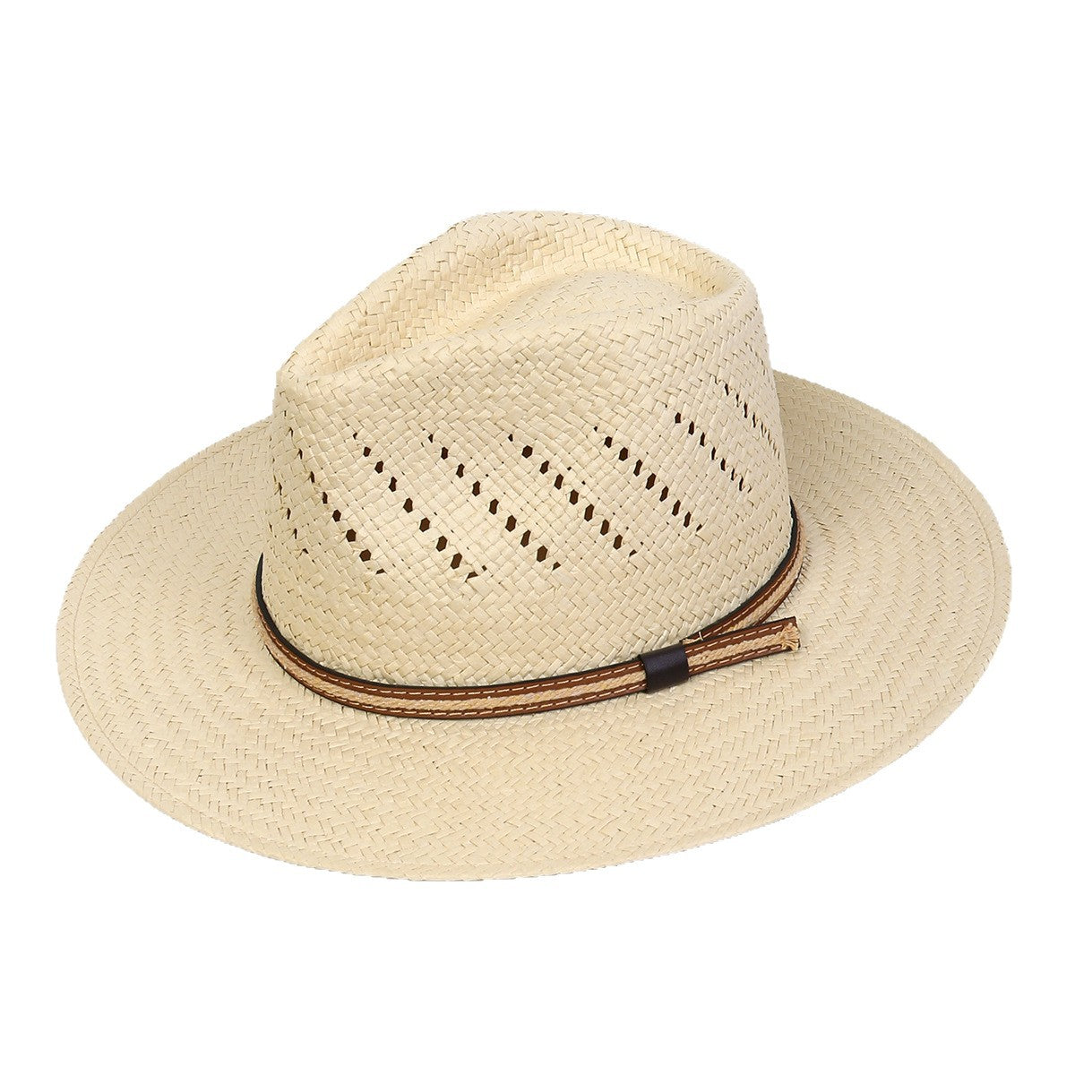Unisex Panama Straw Jazz Hat for Sun Protection and Warm-Weather Style