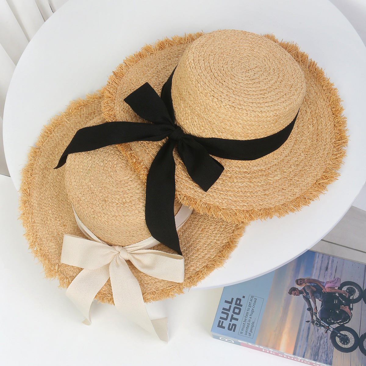 Flat-Top Raffia Hat with Clean Lines and Timeless Appeal