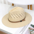 Unisex Panama Straw Jazz Hat for Sun Protection and Warm-Weather Style