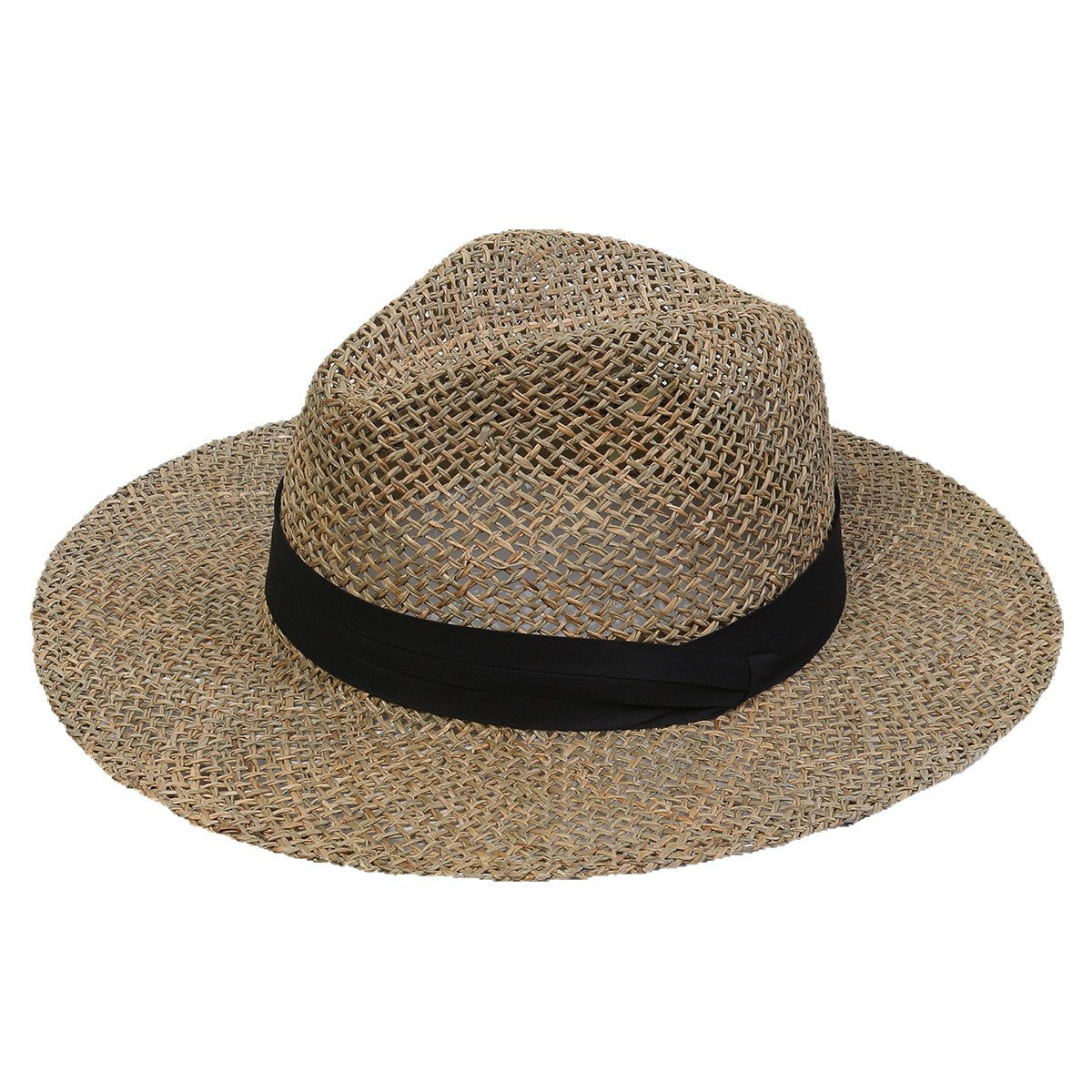 Hand-Knotted Hollow Straw Hat with Vintage British Silhouette