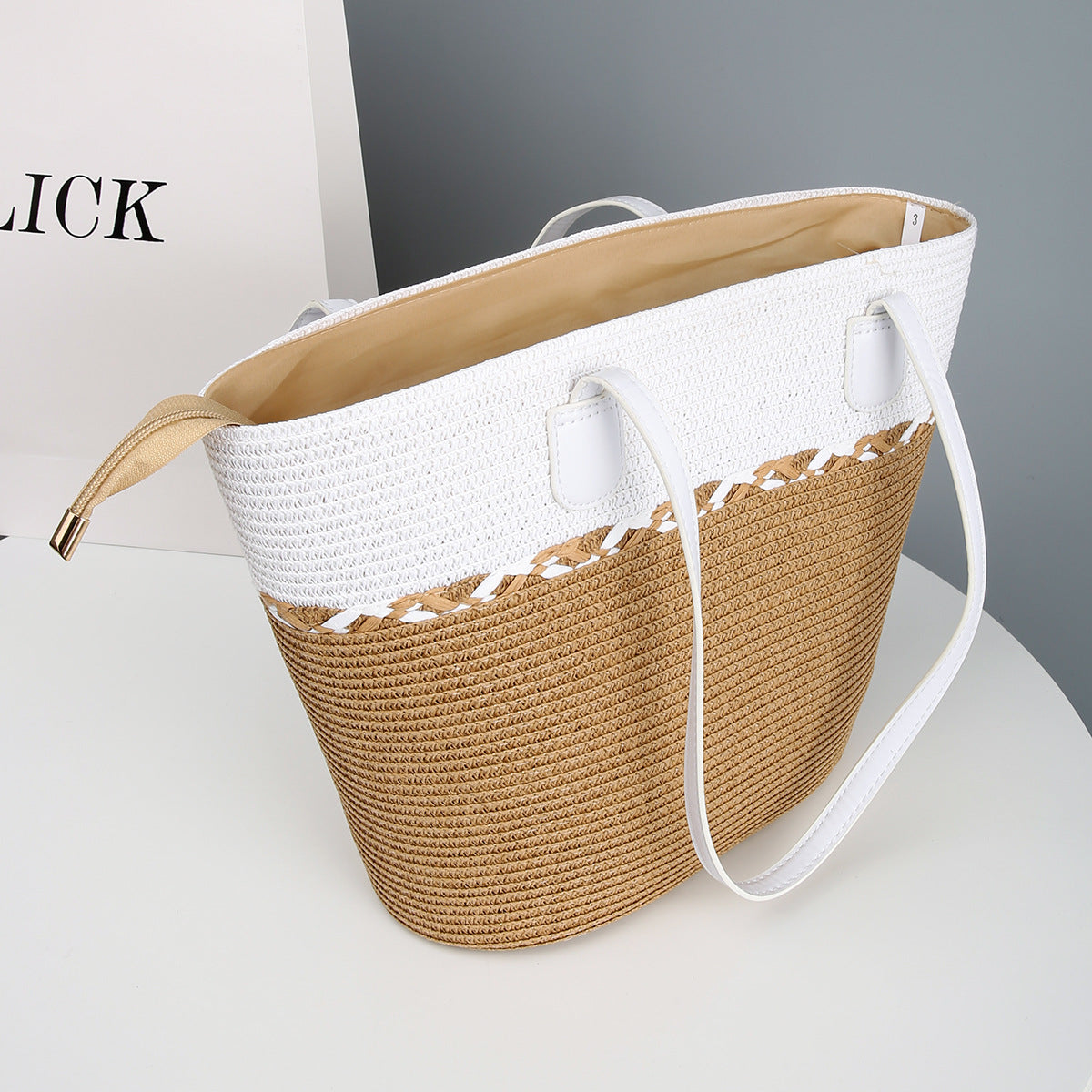 Coordinated Straw Hat and Bag Set for Seaside Getaways
