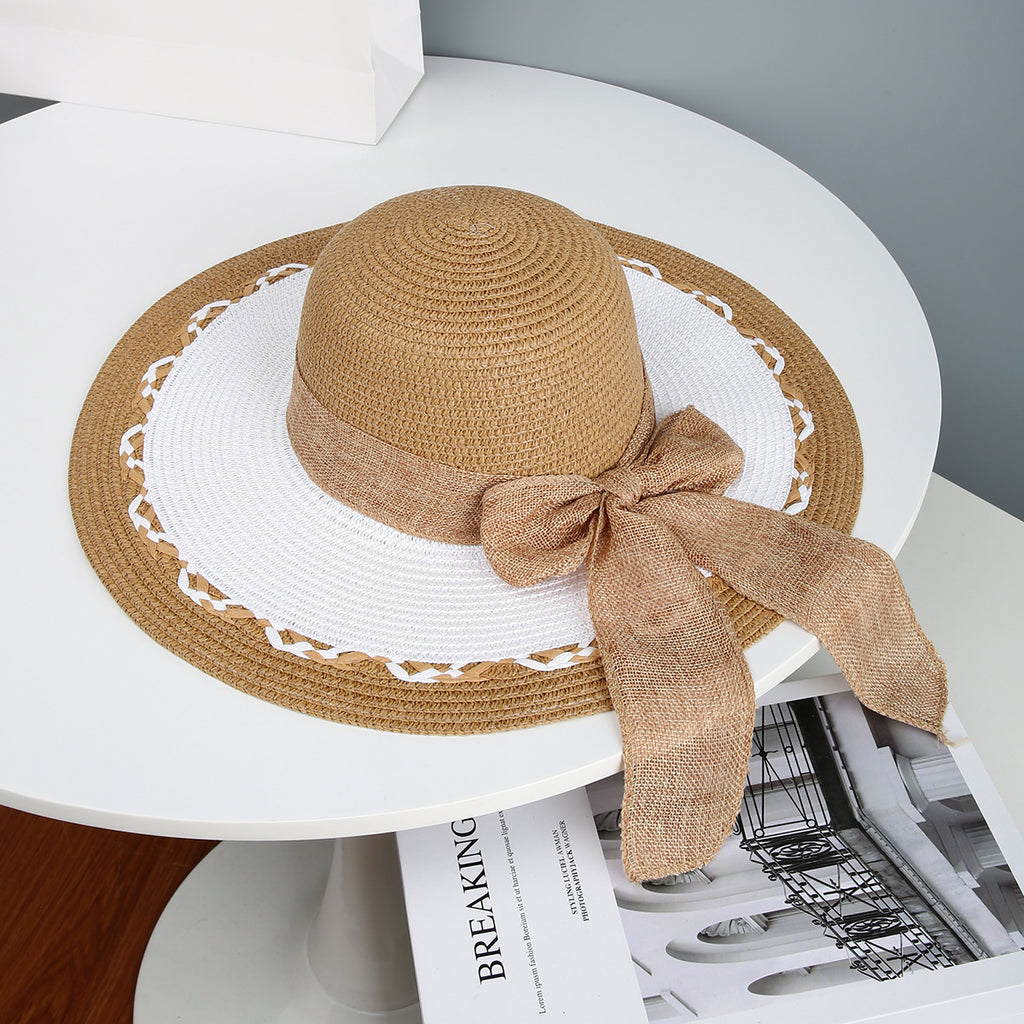 Coordinated Straw Hat and Bag Set for Seaside Getaways