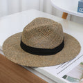 Hand-Knotted Hollow Straw Hat with Vintage British Silhouette